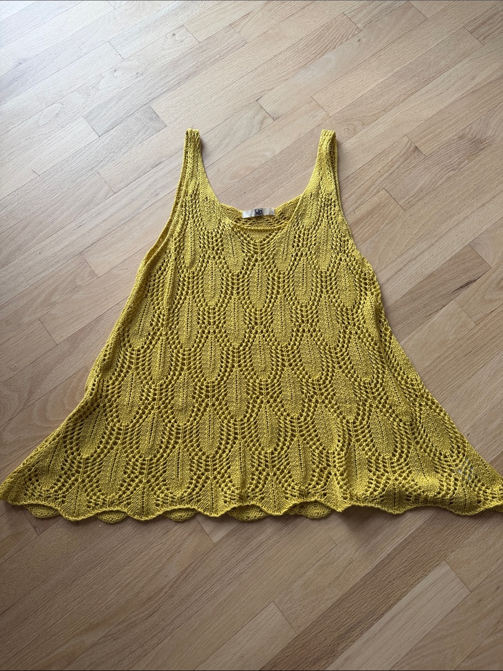 Ya Los Angeles Yellow Open-Knit Tank